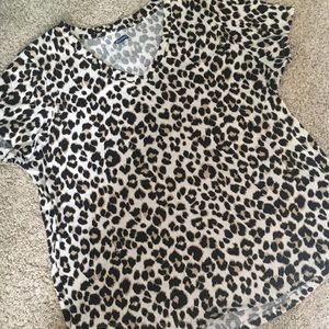 Cheetah Print V Neck Tee